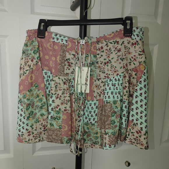Heyson Patchwork Mini Skirt Size Large - Picture 1 of 8
